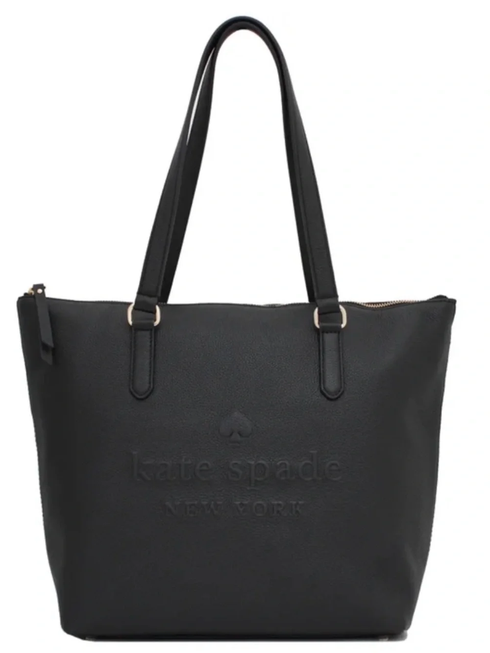 Kate Spade Larchmont Avenue Logo Penny Tote Bag Leather Purse Black